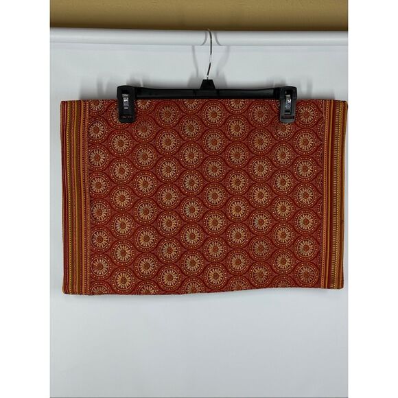 Unbranded Tableware Placemats Cloth Backing 8 Pieces Orange/Deep Red - Picture 1 of 6